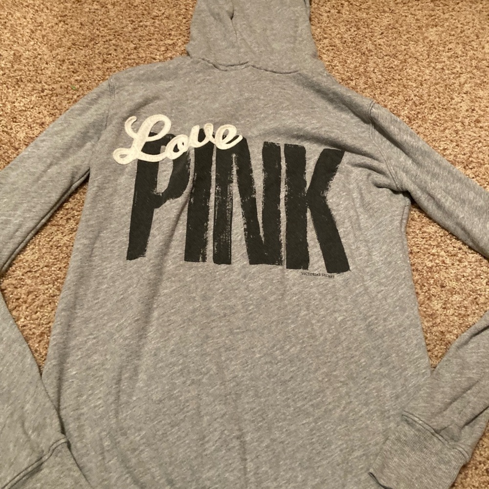 Vintage Victorias Secret PINK Women’s Y2K Full Zip Lightweight Gray Jacket XS